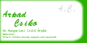 arpad csiko business card