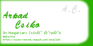 arpad csiko business card